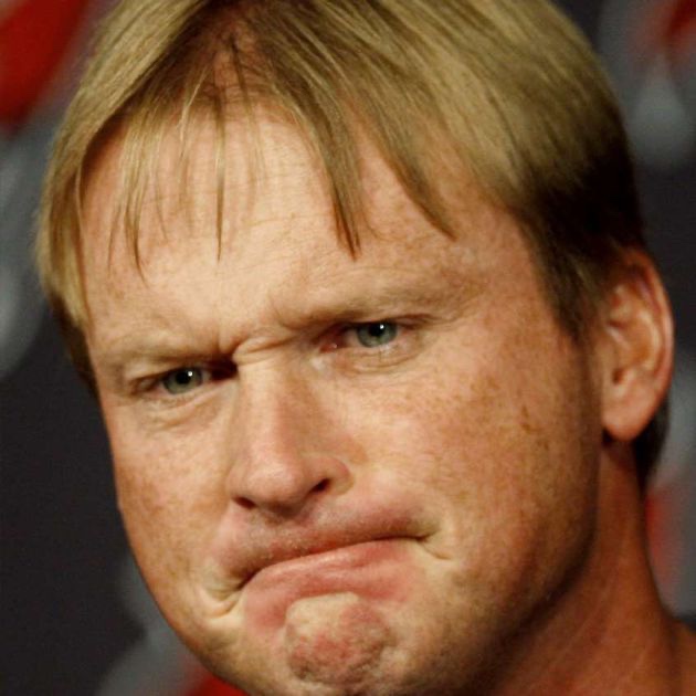 Jon Gruden finally admits he only makes this face while fantasizing about Rich Gannon peeing on his freshly shaved chest